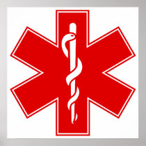 Red Yellow Orange White Nurse EMS Star of Life
