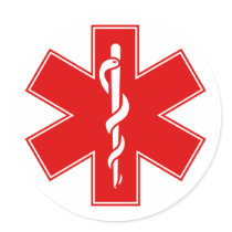 Red Yellow Orange White Nurse EMS Star of Life