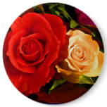 Red Yellow Rose Button - Customizable