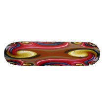 Red Yellow Swirl Fractal Skateboard