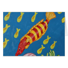 Red & Yellow Tropical Fish Greeting Cards