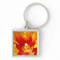 Red Yellow Tulip Flowers keychains Floral
