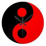 Red Yin Yang Wall Clock