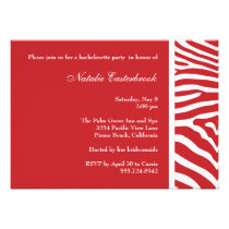 Red Zebra Bachelorette Party Invitation invitations