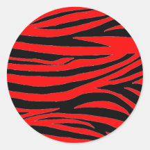 Red Zebra in Black and Red Stickers