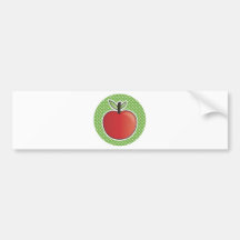 RedAppleOnGreen personalize Bumper Stickers