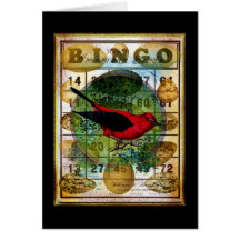 Redbird Bingo Egg Collage Greeting Cards