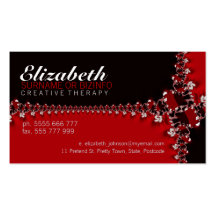 RedBlack Fractal Ribbons Business Card