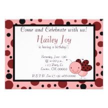 redblackladybug copy, Come and Celebrate with u... Personalized Announcement