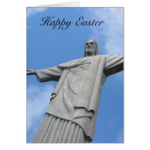 redeemer easter statue greeting cards
