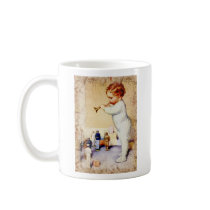 Redhead Baby Boy Blowing Horn to Soldiers Mug