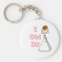 Redhead Bride I Did It T-shirts and Gifts Keychain