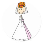 Redhead Bride Stick Figure Stickers Sticker