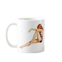 Redhead Pinup Girl in One Piece Bathing Suit Mug