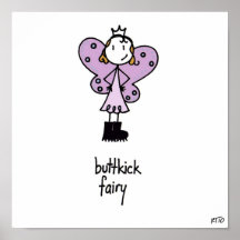 Redheaded Buttkick Fairy Print