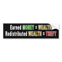 Redistributed Wealth bumper sticker