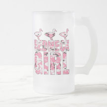 Redneck Girl Frost Mug with Pink Camouflage Ducks