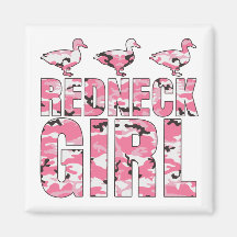 Redneck Girl Pink Camouflage 3 Ducks Fridge Magnets
