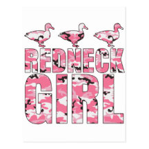 Redneck Girl Pink Camouflage 3 Ducks Post Cards