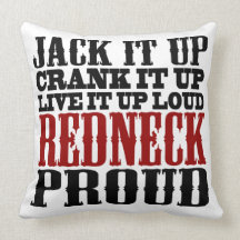 Redneck Proud (Black and Red) Pillows