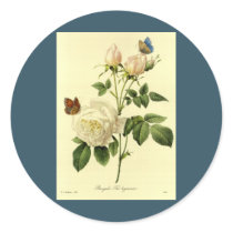 Redoute Print: 'Bengal Rose Hymanee' Stickers