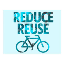 Reduce Reuse Bicycle Postcard