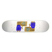 reduce reuse recycle blue skateboard