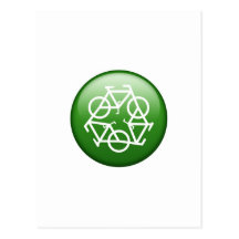 Reduce Reuse Recycle Green Bicycle Postcard