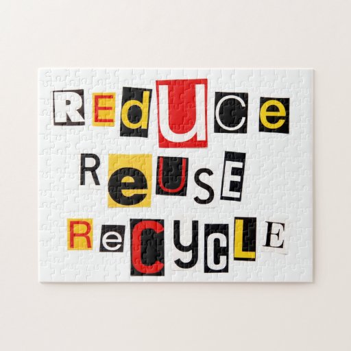 Reduce Reuse Recycle Jigsaw Puzzle Zazzle