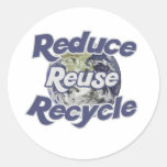 Reduce Reuse Recycle Planet Earth's Resources Stickers