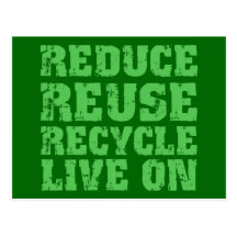 Reduce reuse recycle postcards