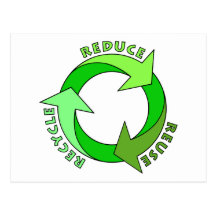 Reduce Reuse Recycle products! Post Cards