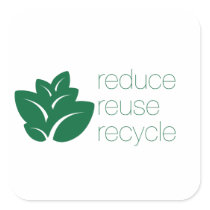 Reduce, reuse, recycle round stickers