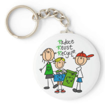Reduce, Reuse, Recycle t-shirts and Gifts Key Chain