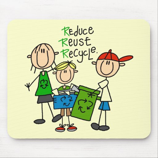 Reduce, Reuse, Recycle t-shirts and Gifts Mouse Mat