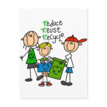 Reduce, Reuse, Recycle t-shirts and Gifts Post Cards