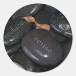 reduce reuse recyle rocks round sticker