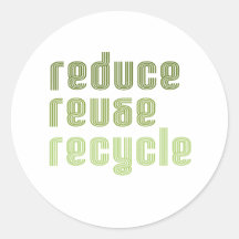 Reduce Reuse Recyle Round Sticker