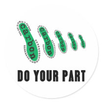 Reduce Your Carbon Footprint Round Sticker