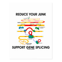 Reduce Your Junk Support Gene Splicing (RNA Humour Postcard