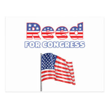 Reed for Congress Patriotic American Flag Design Postcards