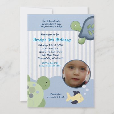 Turtle Birthday Invitation