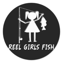 REEL GIRLS FISH! ROUND STICKERS
