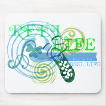 Reel Life in Blue Mousepads