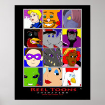 Reel Toons: Character Collage Print