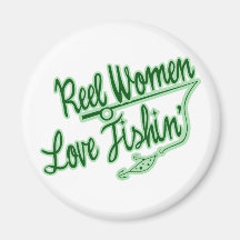 Reel Women Love Fishing womens outdoor Refrigerator Magnet