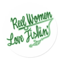 Reel Women Love Fishing womens outdoor Round Sticker