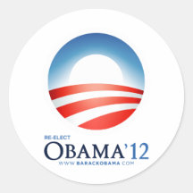 Réélisez Obama 2012 Adhésif Rond