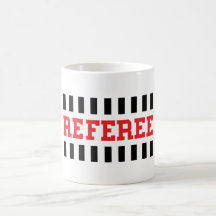 Referee black and red design coffee mugs