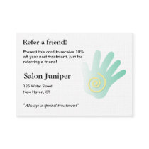Referral Card with massage hand